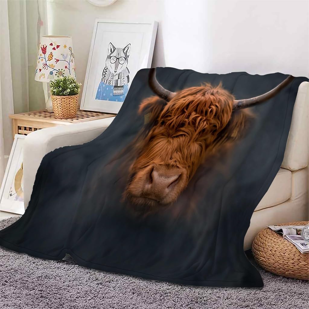 Kocyk z dymu krowa Koce Highlands Pojedynczy Ciepły Miękki Kocyk Sofa Puszysty Flanelowy 180 x 200 cm na wszystkie pory roku