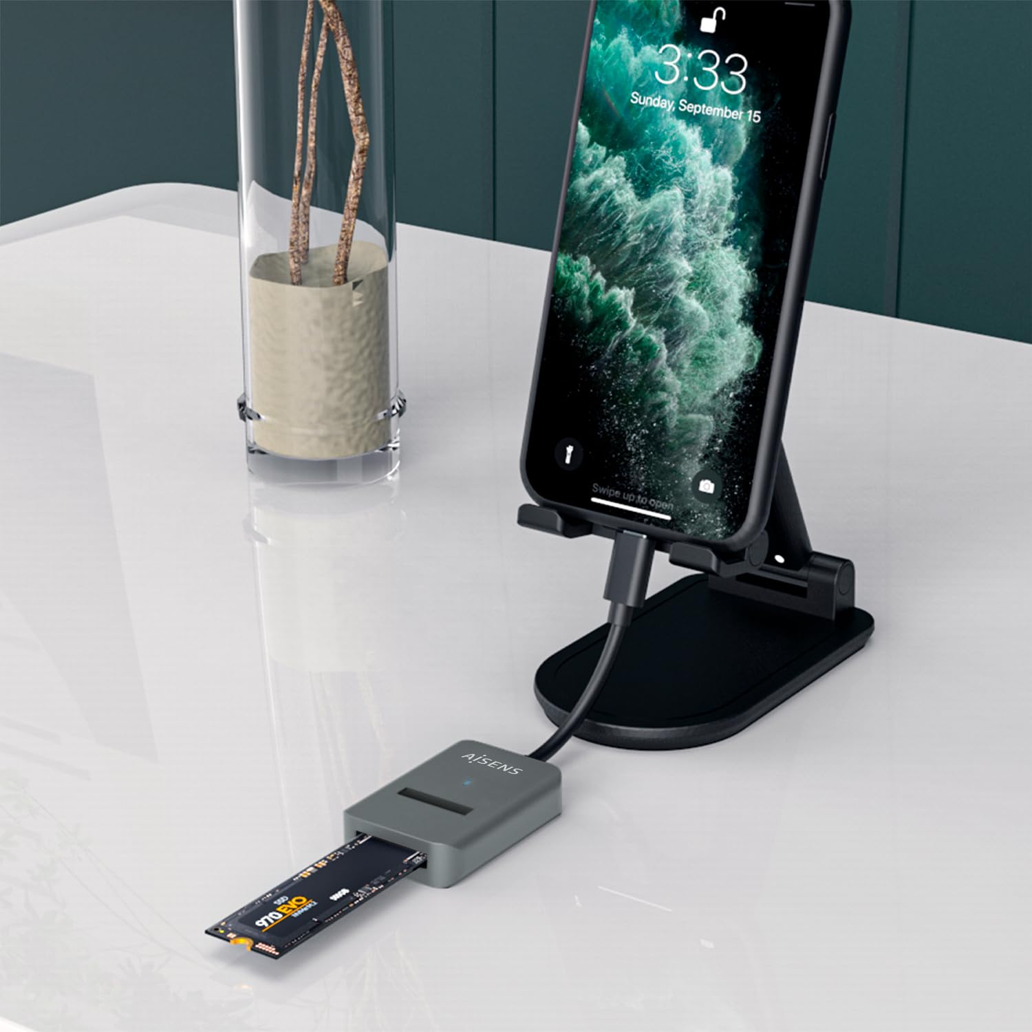 AISENS - ASUC-M2D012-GR - USB-C Dock M.2 (NGFF) Asuc-M2D012-Gr SATA/NVMe A USB3.1 Gen2, Gris