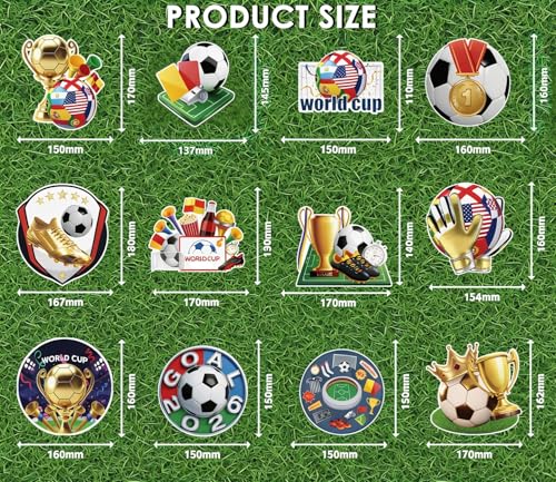AhfuLife 14pcs World Soccer 2026 Hanging Swirls for Party Decorations, World Cup Soccer Ceiling Hanging Swirl Banner for Sports Window Home Birthday Theme Party Decorations