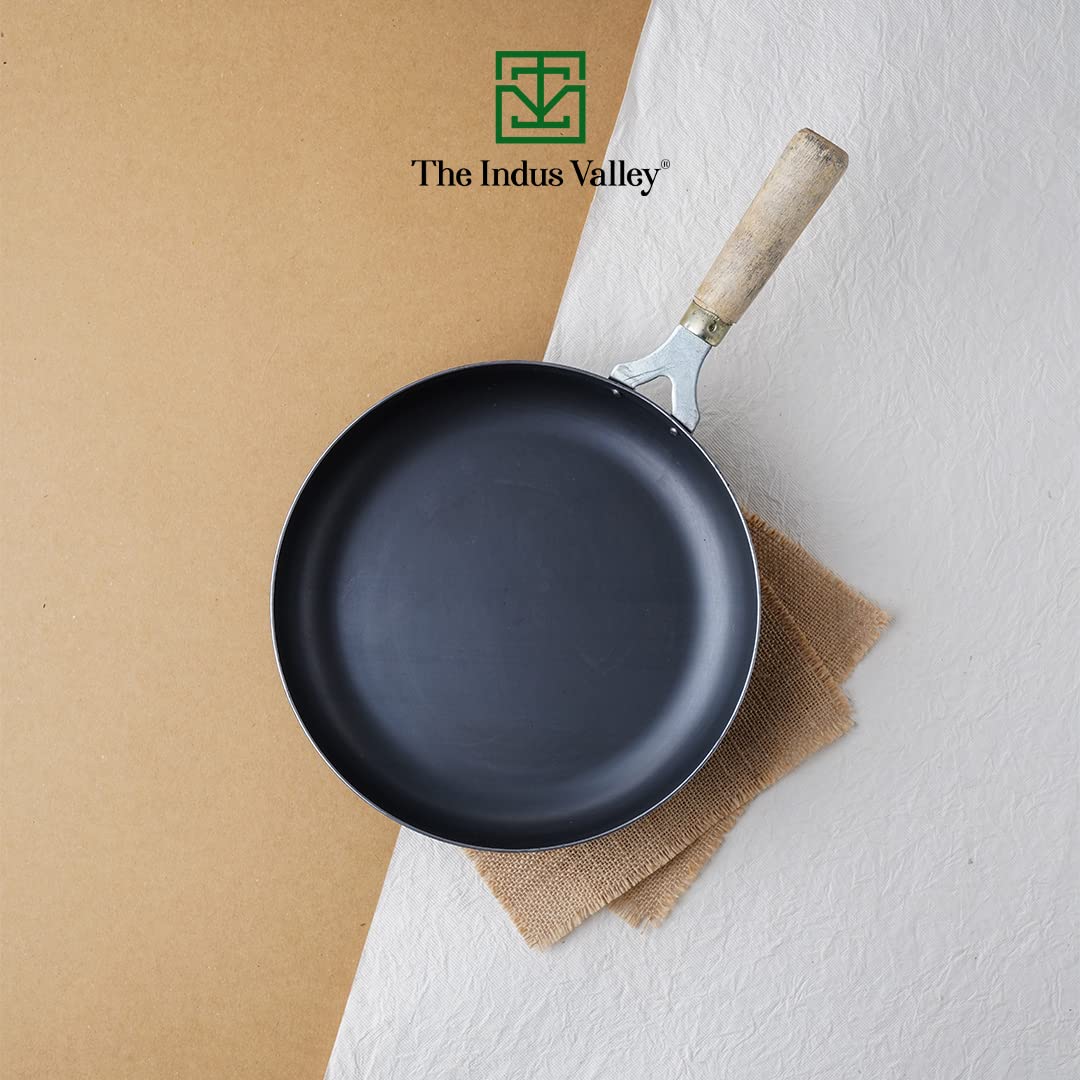 Buy The Indus Valley Natural Cookware PreSeasoned Iron Pan with Wooden