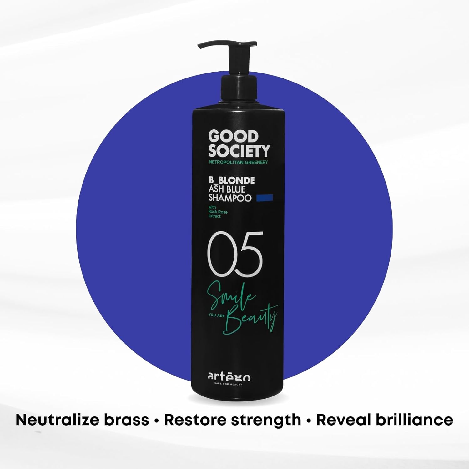 Artègo Good Society B_Blonde Ash Blue Shampoo – Tone Neutralizing Shampoo for Blonde, Bleached & White Hair (33.8 oz)