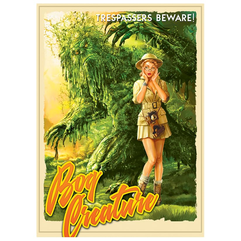 Fantasy North - Bog Creature - 50's Retro Vintage Horror - 100 Textured Matte TCG Card Sleeves - Fits Magic MTG Commander Pokemon and Other Card Games