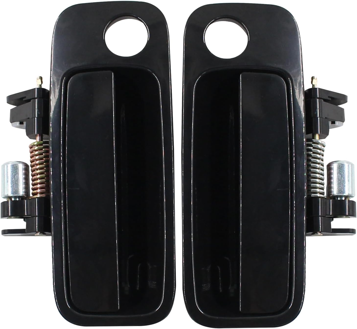 MOTOKU Pair Black Front Exterior Door Handles with Lock Cylinders Set for Toyota Camry 1997-2001 Front Left Driver Right Passenger Side Outside Outer Door Handles and Door Lock Tumbler