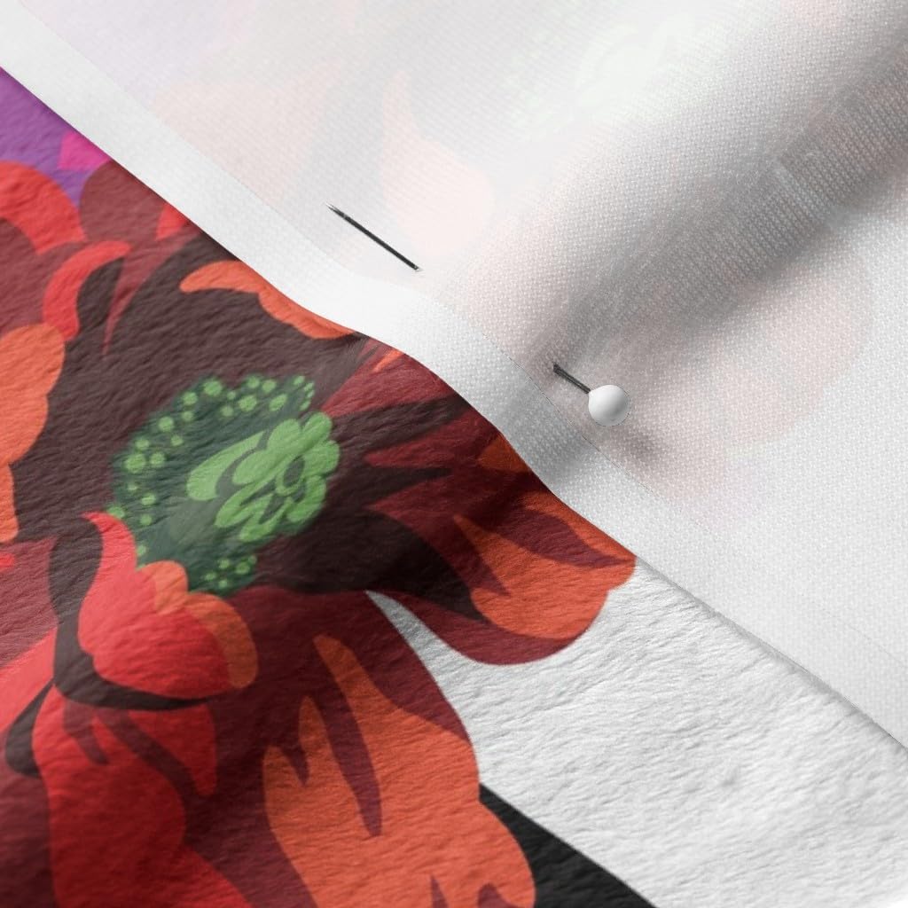 Spoonflower Fabric - Floral Pop Stripes Large Print Black White Roses Butterfly Boho Printed on Minky Fabric by The Yard - Sewing Baby Blankets Quilt Backing Plush