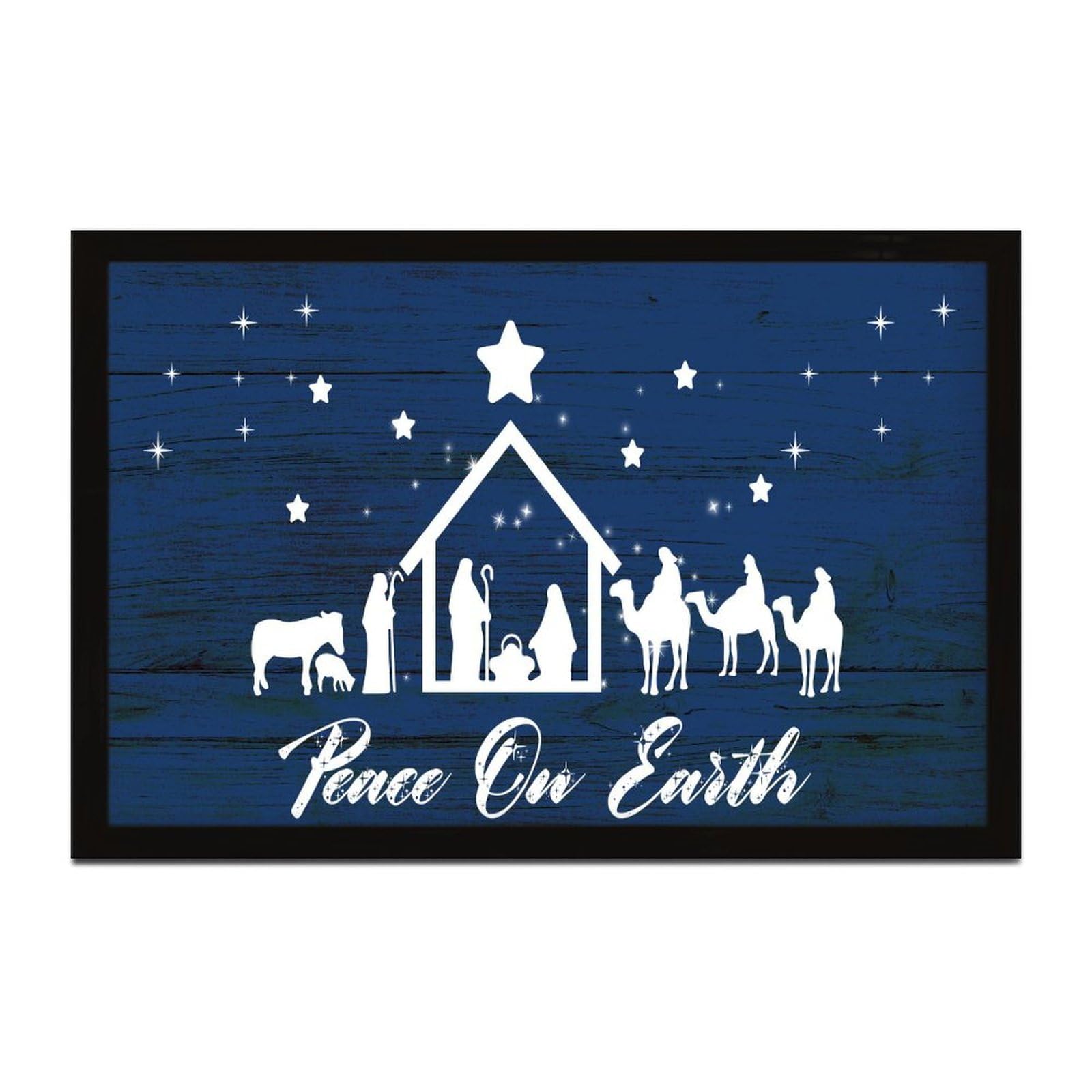 Cadeau religieux pour salle à manger chrétienne plaque en bois texturé Merry Christmas premium