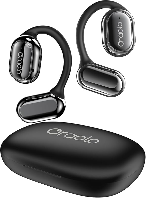 BUGANI OE03 Open Ear Headphones, Bluetooth 5.3 Wireless Headphones, Open Ear Earbuds with Immersive Stereo Sound, Clear Talk, 30H Playtime, Waterproof Sport Earbuds for Running, Black