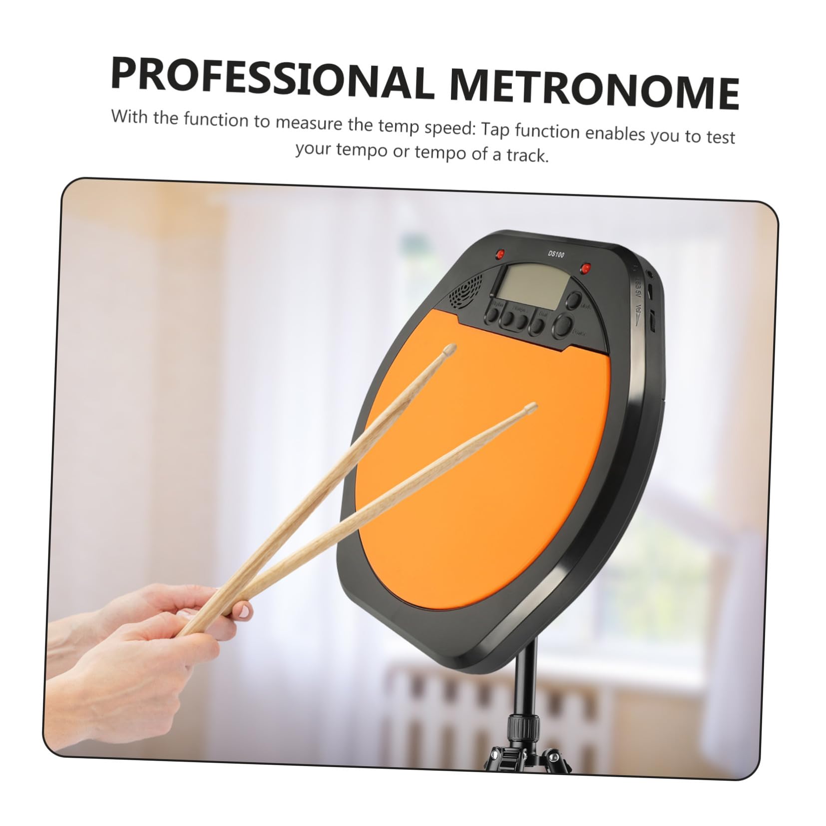 Metrónomo de Batería Electrónico Digital Pantalla Lcd, Pad de Simulación para Baterista Digital, Metrónomo de Entrenamiento Portátil para Práctica Musical