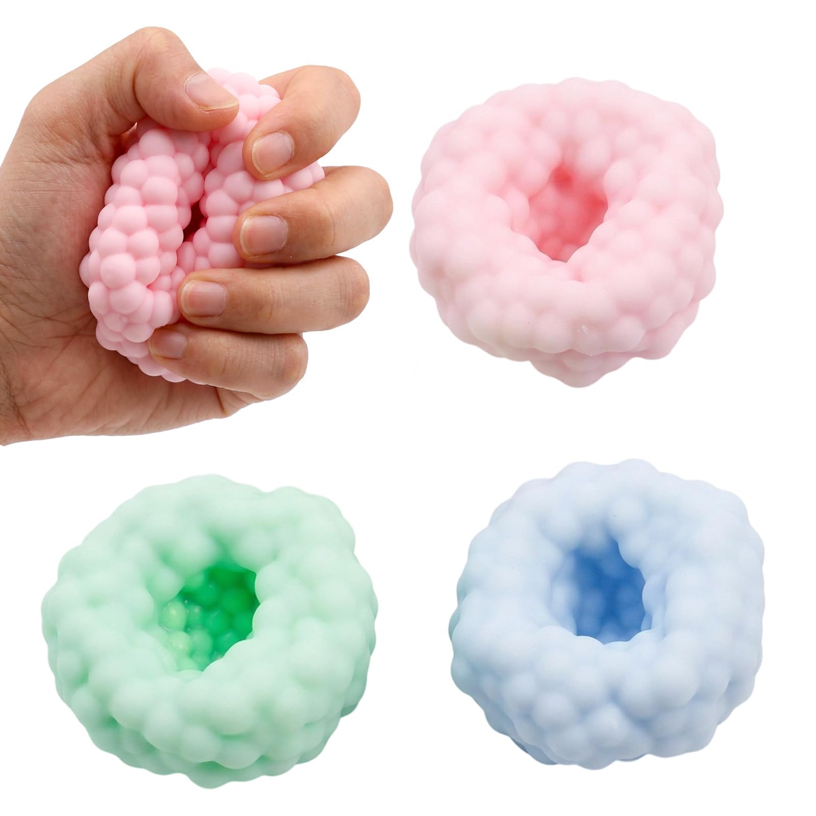 3 PCS Crunchy Squishy,Fruit-Themed With Sand Squishy Texture, Helpful For Maintaining Concentration During Long Study Sessions, Adds A Cheerful Element To Your Workspace Or Study Area