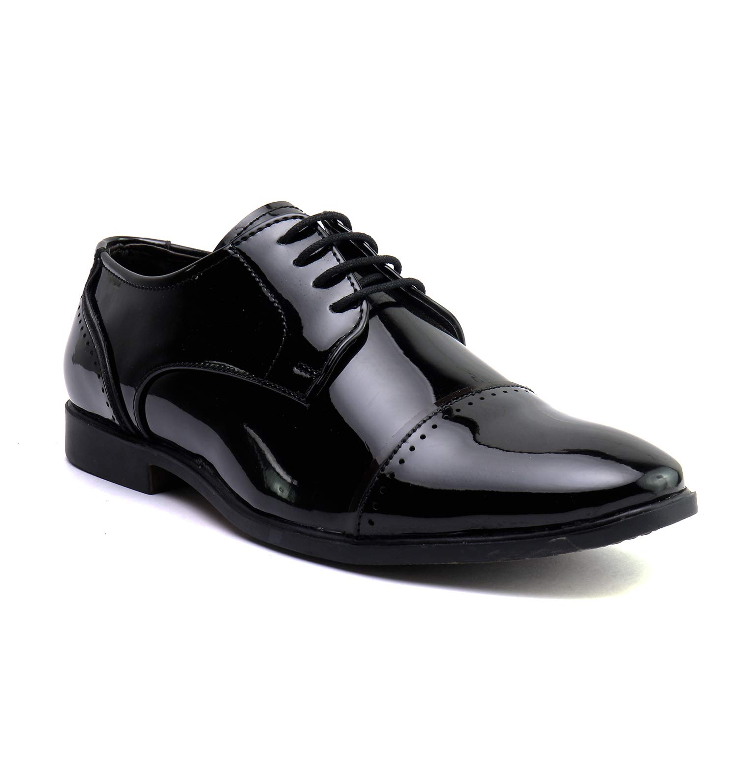 J105804 Mens Casual Office Corporate Evening Dress Oxford Patent Shoes for Men in Colour Black