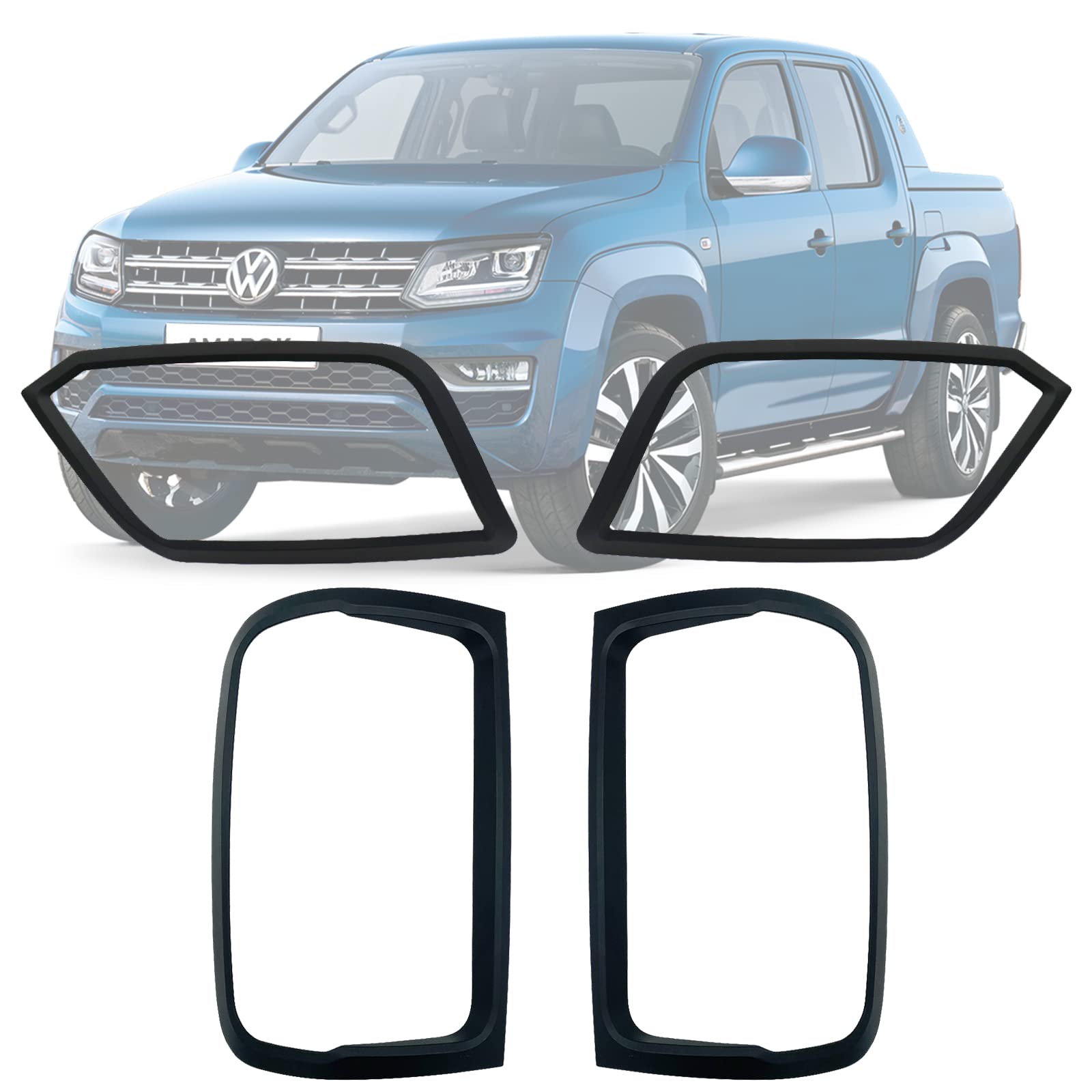 Cubierta para faros delanteros y Copertura fanale posteriore para VW Amarok 2009-2022 V5 V6 Highline Startline Trendline Aventura Atacama Canyon
