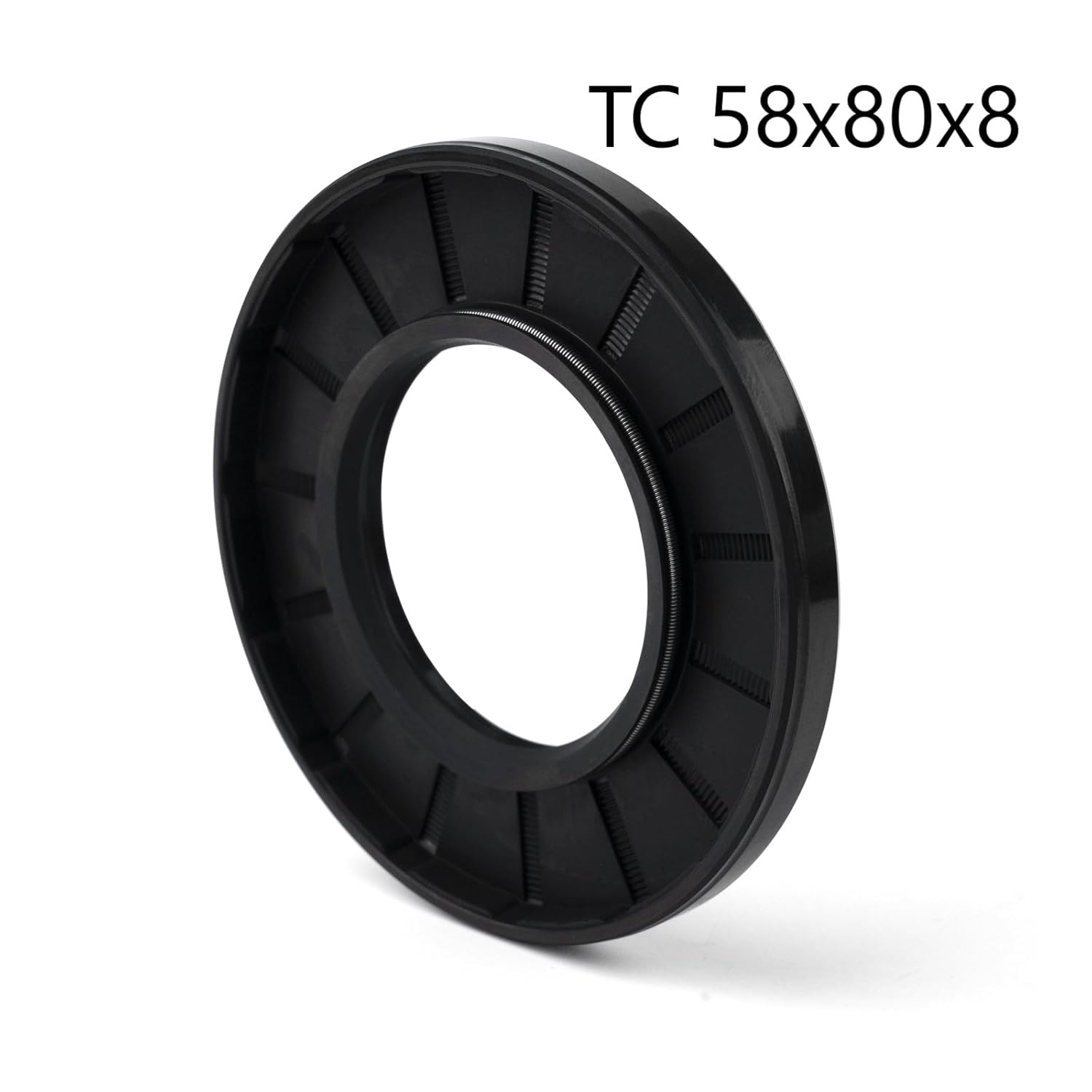 XIKE 1PC Oil Seal, Lip Seals TC 58mm x 80mm x 8mm Nitrile Rubber Cover Double Lip with Spring,Oil Shaft Seal Fit for Bearing Shaft