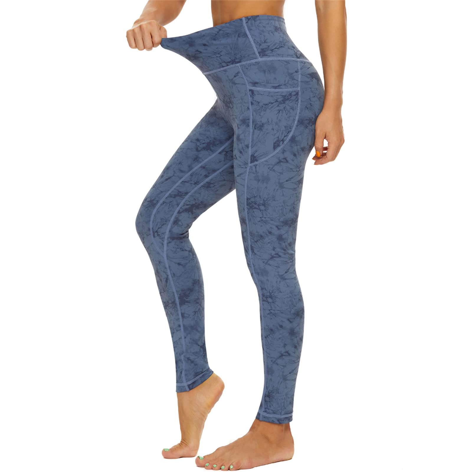 Devirld Womens Leggings with Pockets Tummy Control, High Waisted Yoga Pants Gym Workout Legging for Women