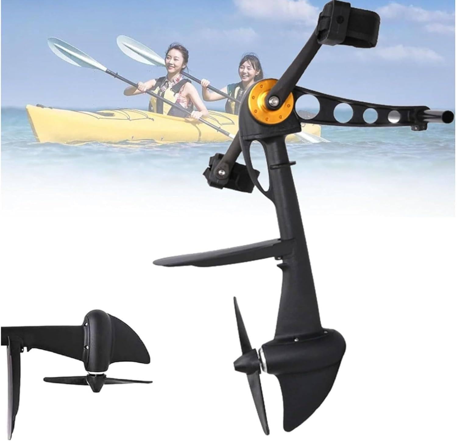 Underwater Foot Pedal Drive for SUP ，Pedal Drive - Propulsion Device Kayaks，All-in-One Foot Pedal Propulsion System, Reversible Left/Right Mount, No Hull Modification，Only 7 Kg ，28.3×15.7×5.9 In