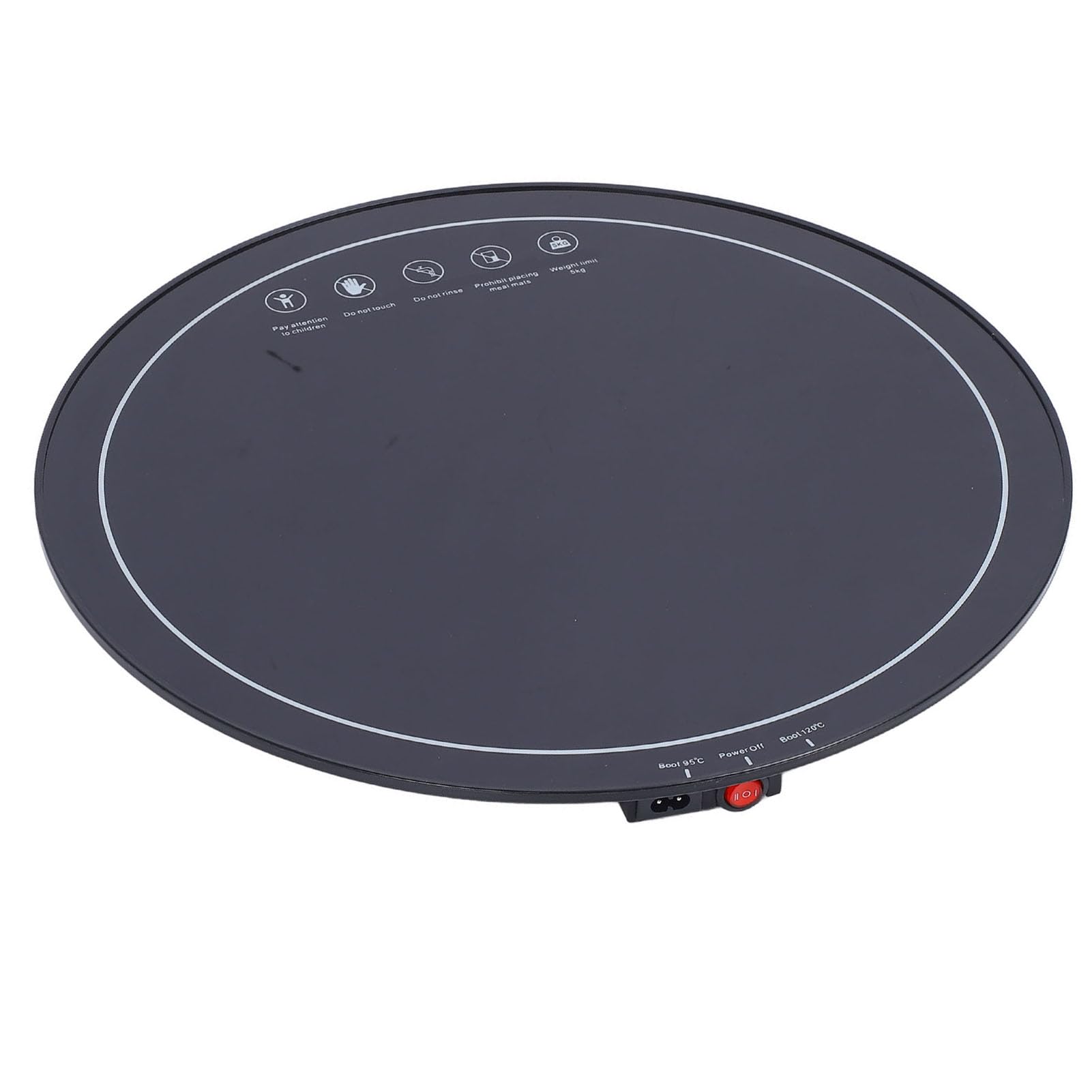 Bandeja de Calentamiento Eléctrico de Alimentos Grande y Calentador Alimentos 200W 18.1 Pulgadas para Fiestas (EU enchufe 220V)