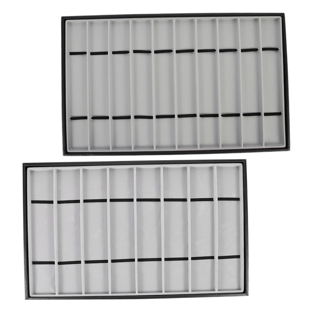 Abaodam 2 Bandejas de Almacenamiento Bandeja Rectangular Multifuncional para Correas de Reloj de Mdf y Franela para Exhibir Relojes en Uso Doméstico