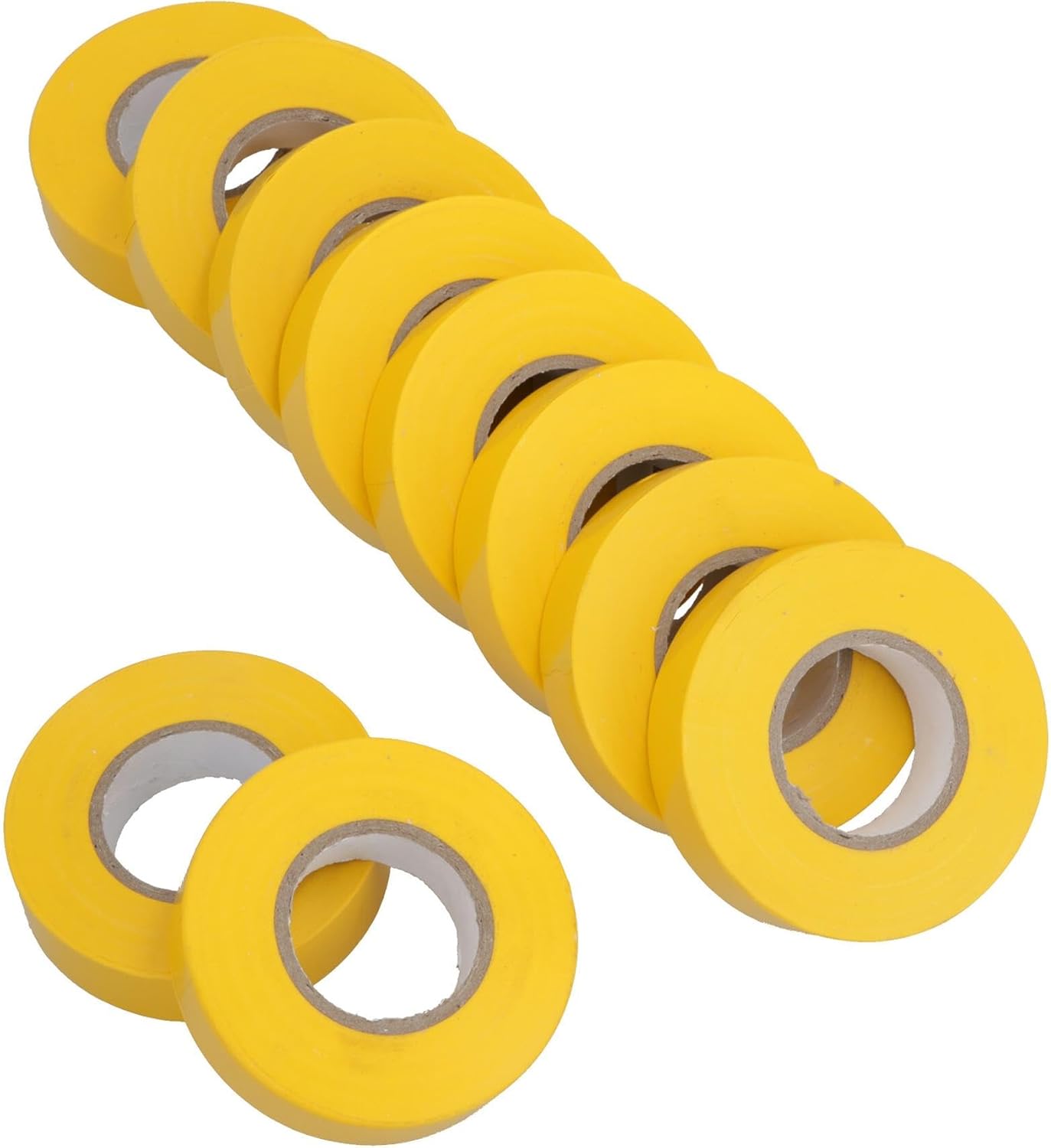 YELLOW electrical insulation tape 19mm wide x 20 metres long (pack of 10) TE486