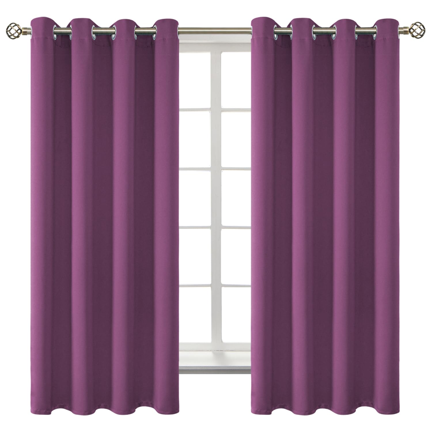 BGment Room Darkening Curtains 63 Inches Long - Grommet Thermal Insulated Drapes Window Treatment Curtains for Bedroom, 2 Panels, 52 x 63 Inch,