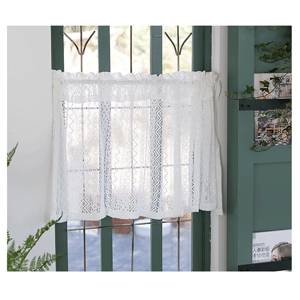 Scheibengardine Leinen Vintage - Blickdichter Vorhang 90x120cm Landhausstil