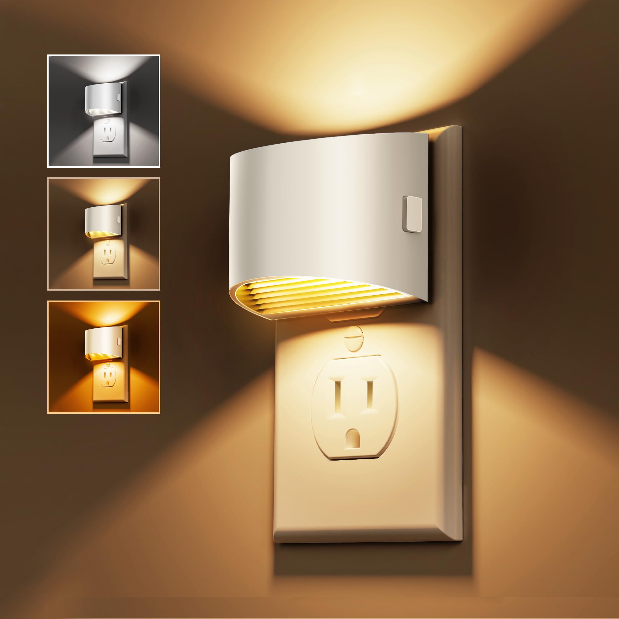 L LOHAS LED Night Lights Plug into Wall with 3CCT Adjustable 1600K 3000K 5000K 1W Nightlight Plug in