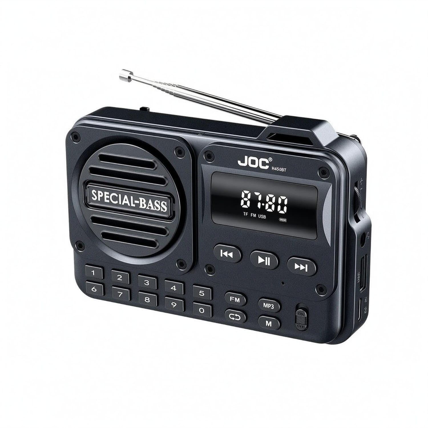 Telescopic Antenna Portable Rectangular Radio Compact Digital Display Radio, Black, English Manual-image-10