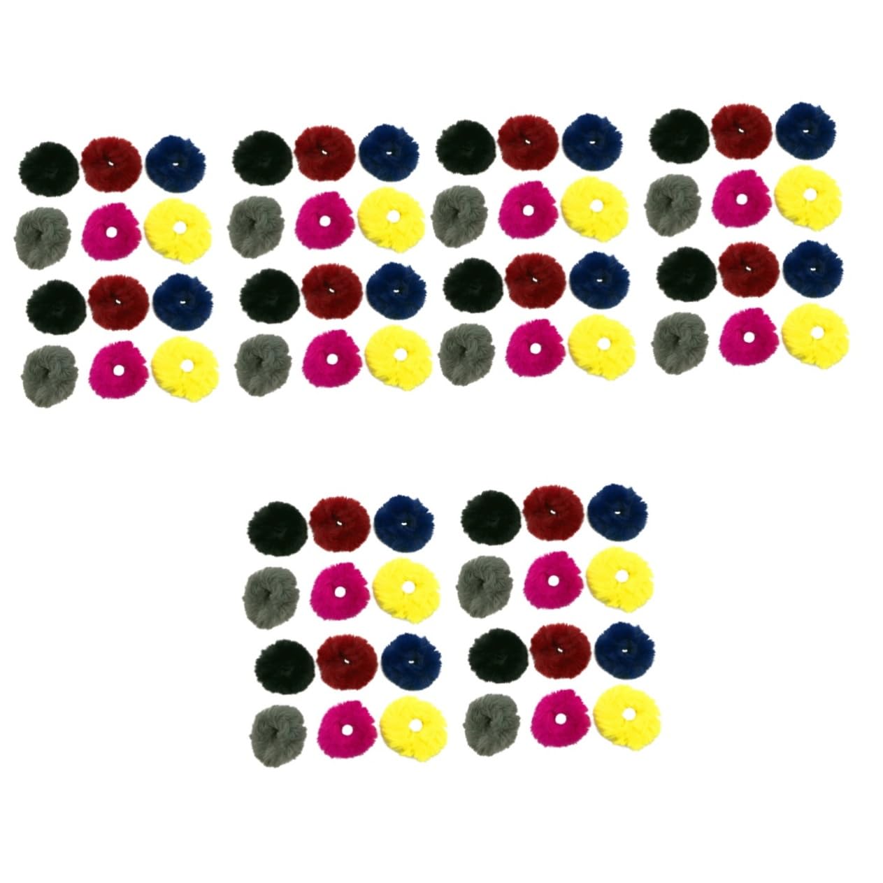 Beavorty 48piezas Coleteros Imitación Pelo De Conejo Color Sólido Accesorios Para Niñas Conjunto De Bandas Para Cabello De Mezclados