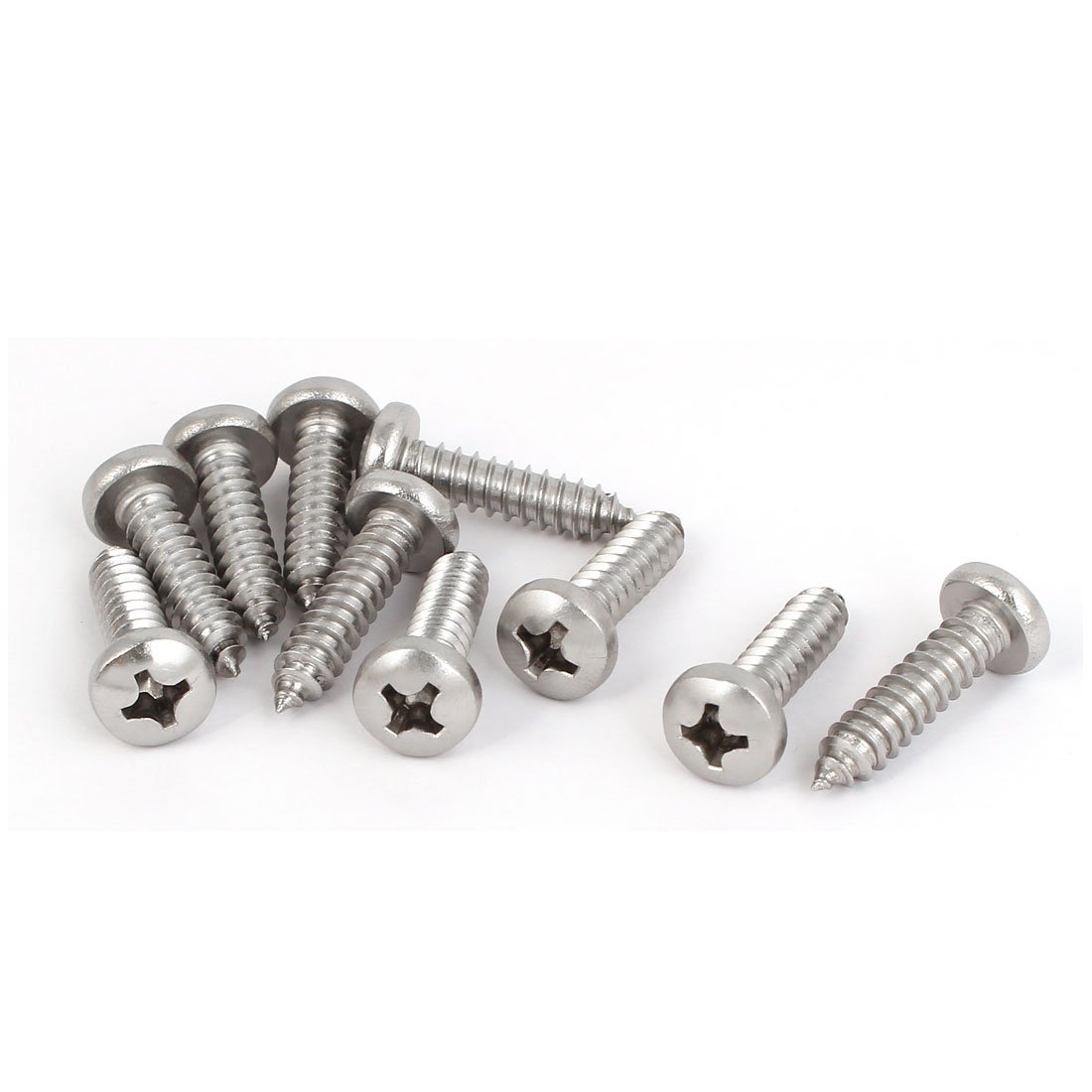 Uxcell Silver Sourcingmap M6.3x25mm 316 Stainless Steel Phillips Drive Pan Head Self Tapping Screws 10Pcs
