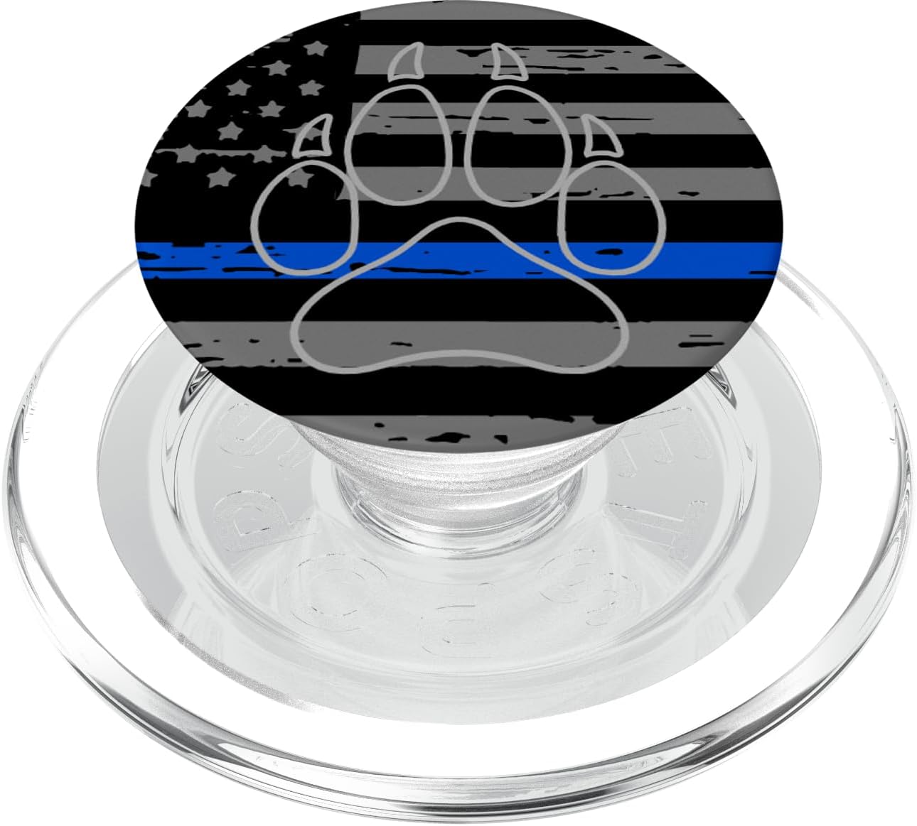 American Flag, Police Thin Blue Line and K9 Dog Paw Print PopSockets PopWallet for MagSafe