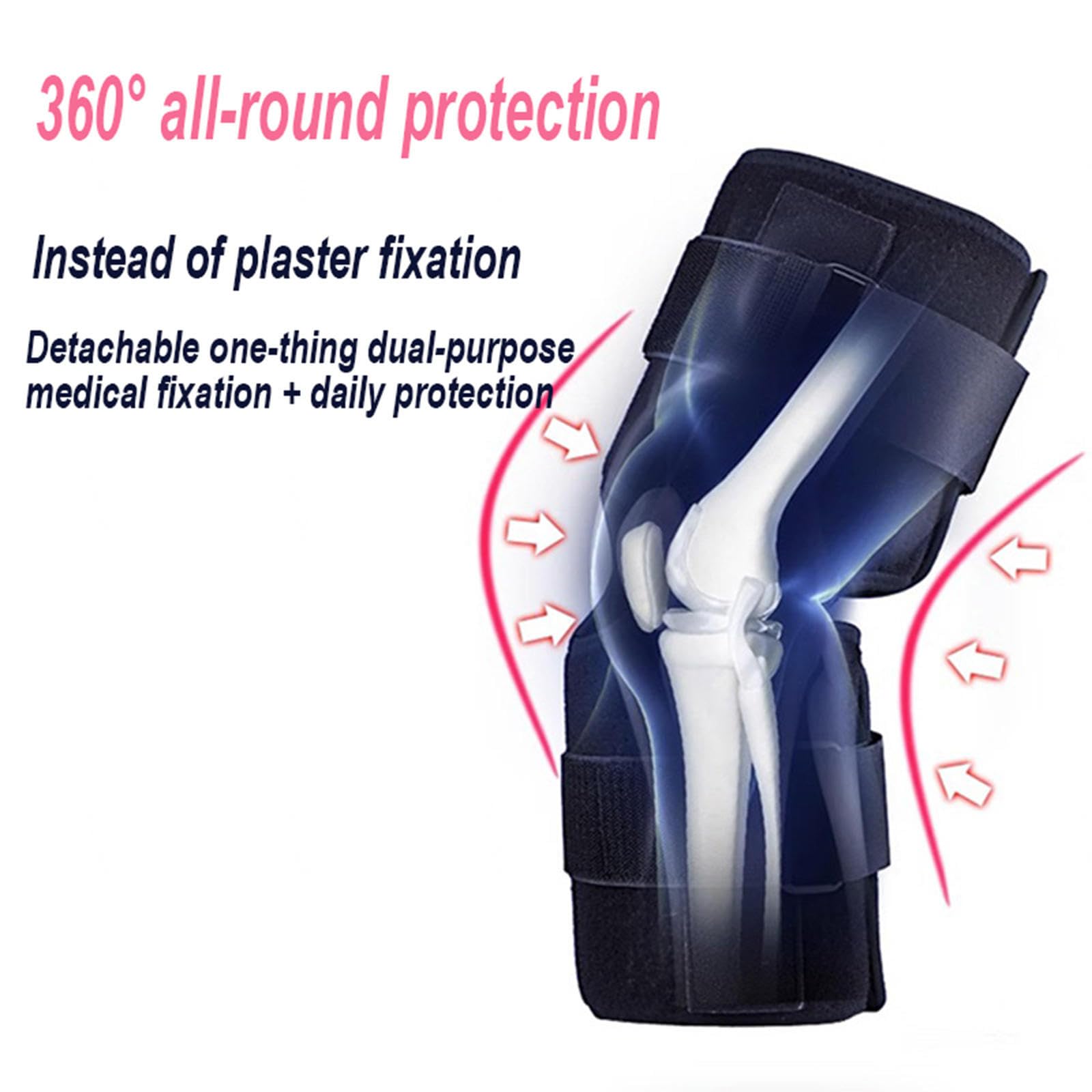 Rodillera con Bisagras para Hombres y Mujeres,Inmovilizador de Rodilla Ajustable Posoperatorio con Estabilizadores Laterales para Recuperación Posoperatoria,Artritis,ACL,Rotura de Menisco
