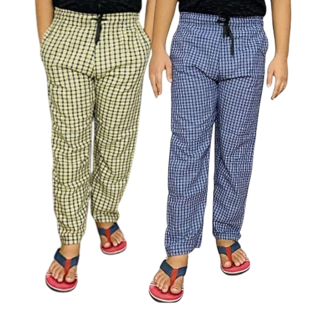 Men's Regular Fit Cotton Blend Checkered Casual Pyjama Lower Pant | Soft Loungewear with Drawstring Waist & Pockets-image-49