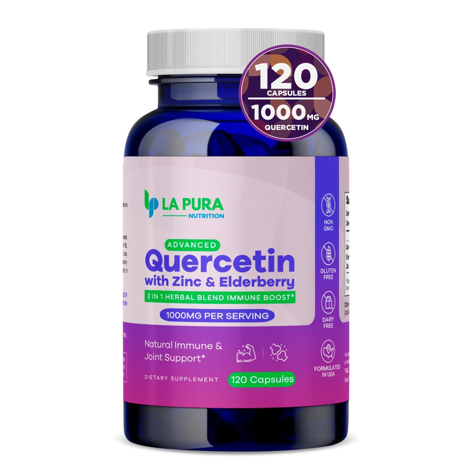 Amazon.com: LaPura Advanced Quercetin 1000mg Elderberry 200mg Zinc 