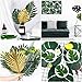 MAXZONE 66 Pieces 6 Kinds Artificial Palm Leaves with Faux Monstera Leaves Stems Tropical Plant Simulation Safari Leaves for Hawaiian Luau Jungle Beach Theme Party Table Leave Decorations