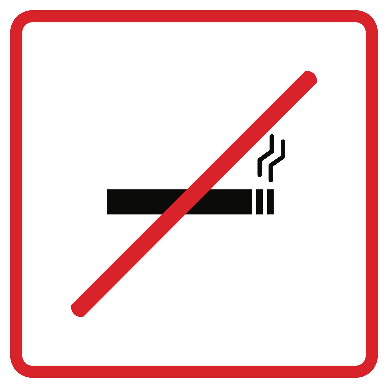 Panneau carré « No Smoking E Cig Vape Window » - Panneau unique carré en  métal amusant