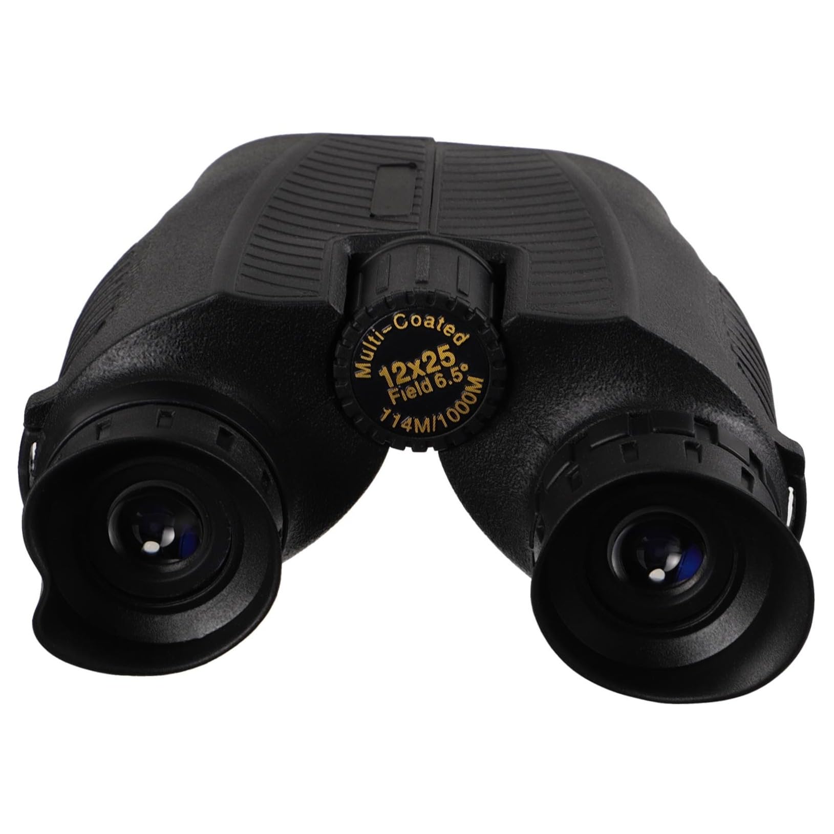 Tofficu Binocolo Compatto 12x25 Nero in Gomma Grande Oculare e Vista Larga per Concerti e Birdwatching, Resistente All'acqua e Comodo da Usare