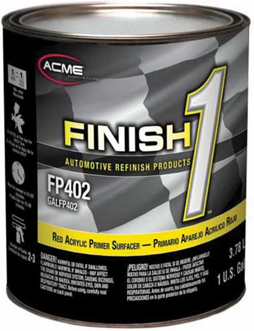Automotive Refinish Products FP402-1 Acrylic Primer, 1 gal Can, Red, 1:1 Mixing