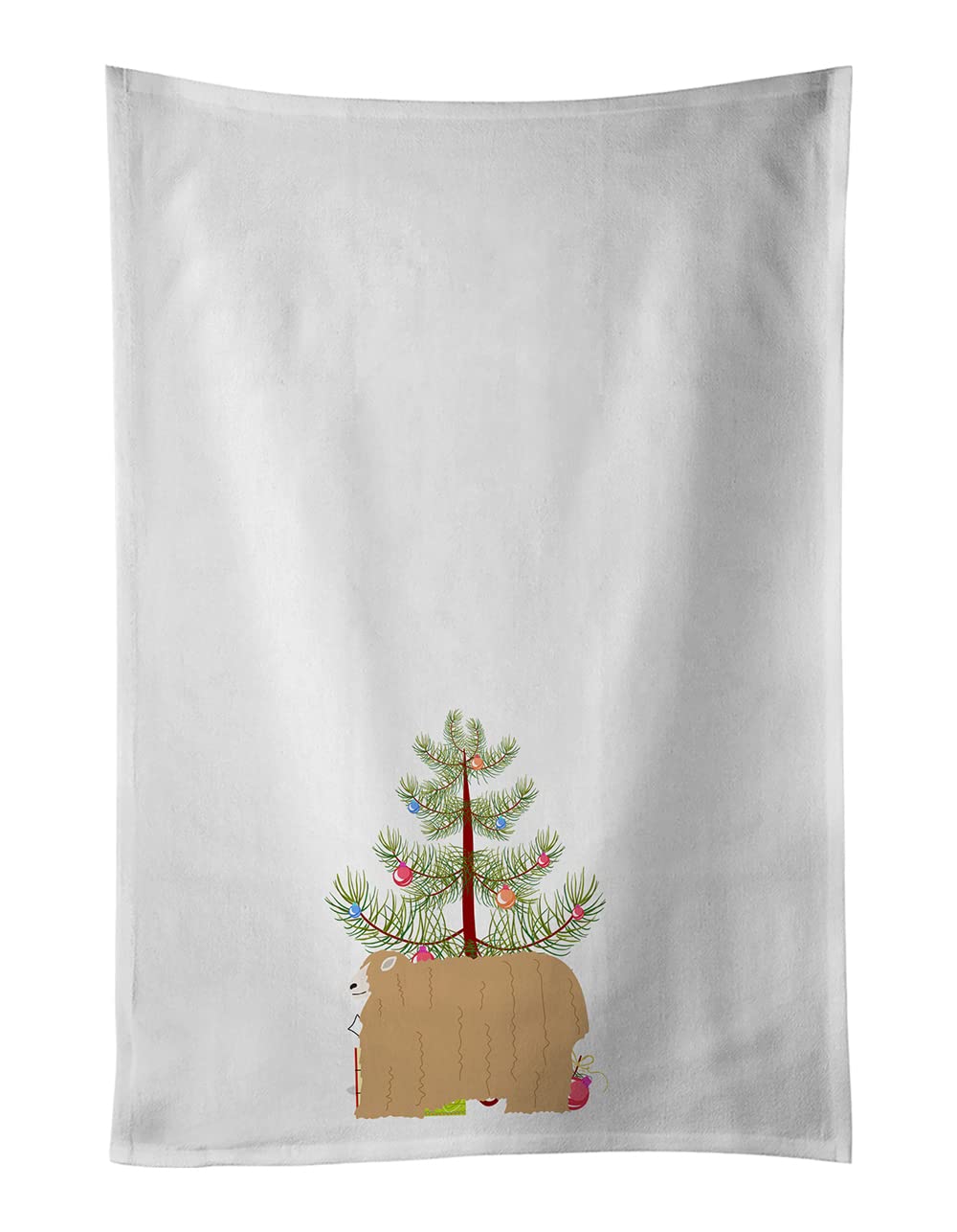 Caroline's Treasures Lincoln Longwool Sheep Christmas - Set di 2 strofinacci da cucina, colore: Bianco