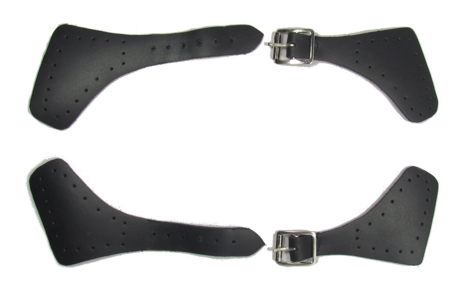 Uniform Store London Foot Straps Leather Overall Foot Straps for Mess Dress Chrome Buckle R0025 Black