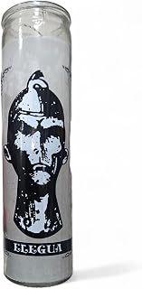 Prayer Elegua Candle 7 Day Elegua 8" Inch Unscented Pillar Candle in Glass