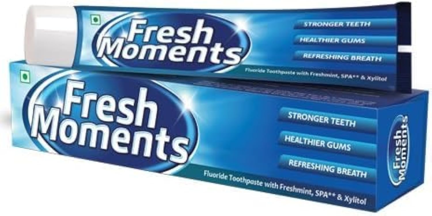 FURUIZE Modicare Fresh Moment Toothpaste - 100g - Fluoride Whitening, Sensitive Teeth, Fresh Breath, Fights Plaque, Cavity Protection - Peppermint Ice Blue Gel - Vegan & Natural Oral Care