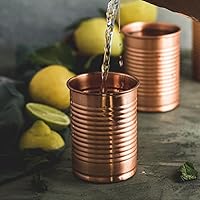 Vista 8 de Copper Cocktail Tins Set of 2 12oz - Chosen By Professional Bartenders - Bean Tin Design - Perfect Copper Mug Bar Set for Better Drinks - Ice Cold