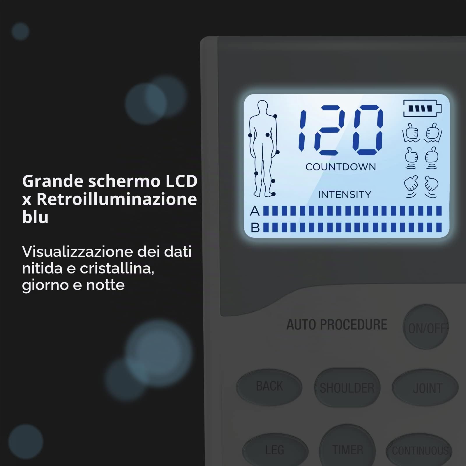 Easy@Home Elettrostimolatore Muscolare Addominali TENS EMS - Migliorare il Tono Muscolare| Alleviare Vari Dolori|Batteria Ricaricabile