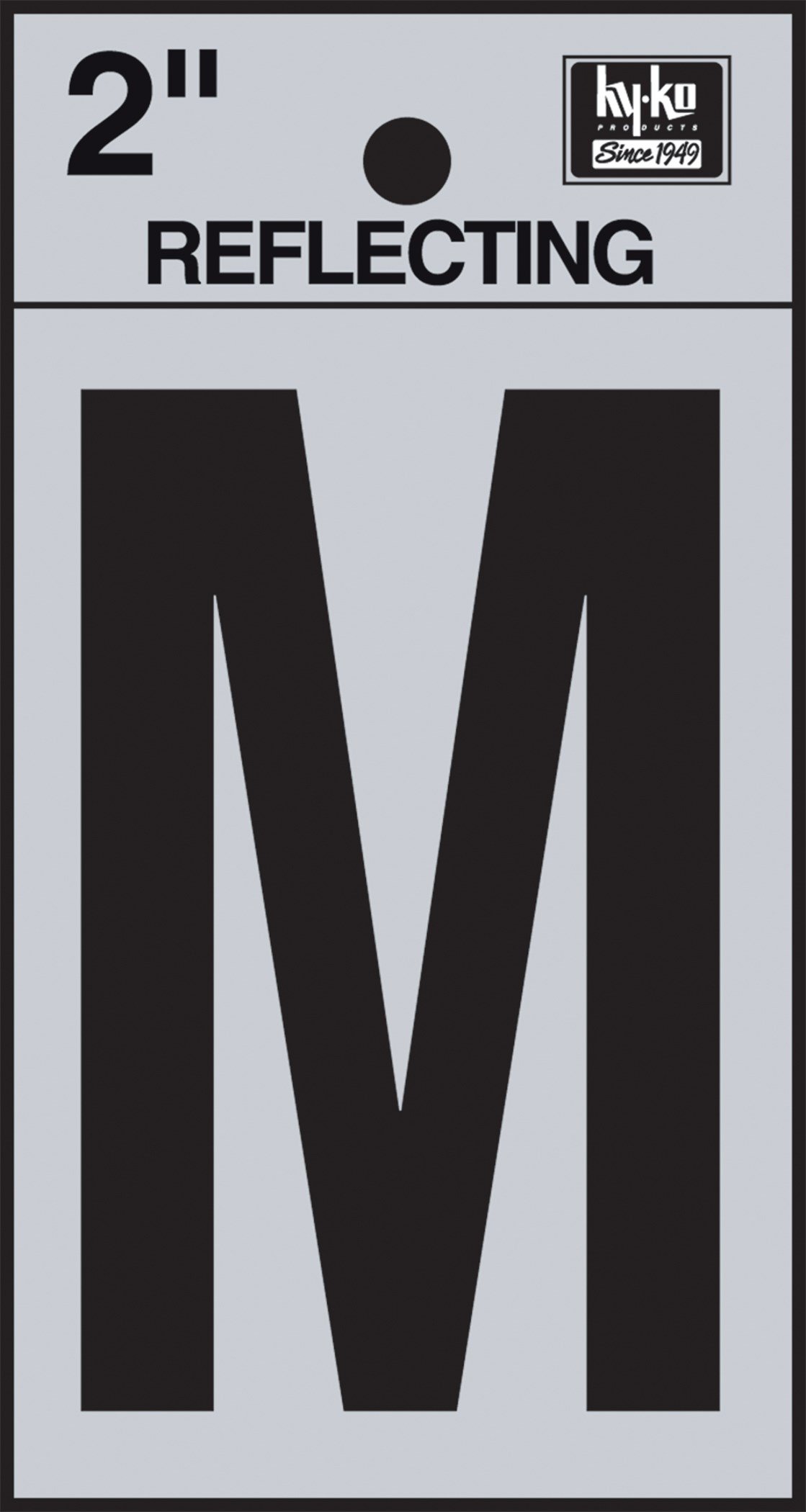 Hy-Ko 2 in. Reflective Black Vinyl Letter M Self-Adhesive 1 pc.