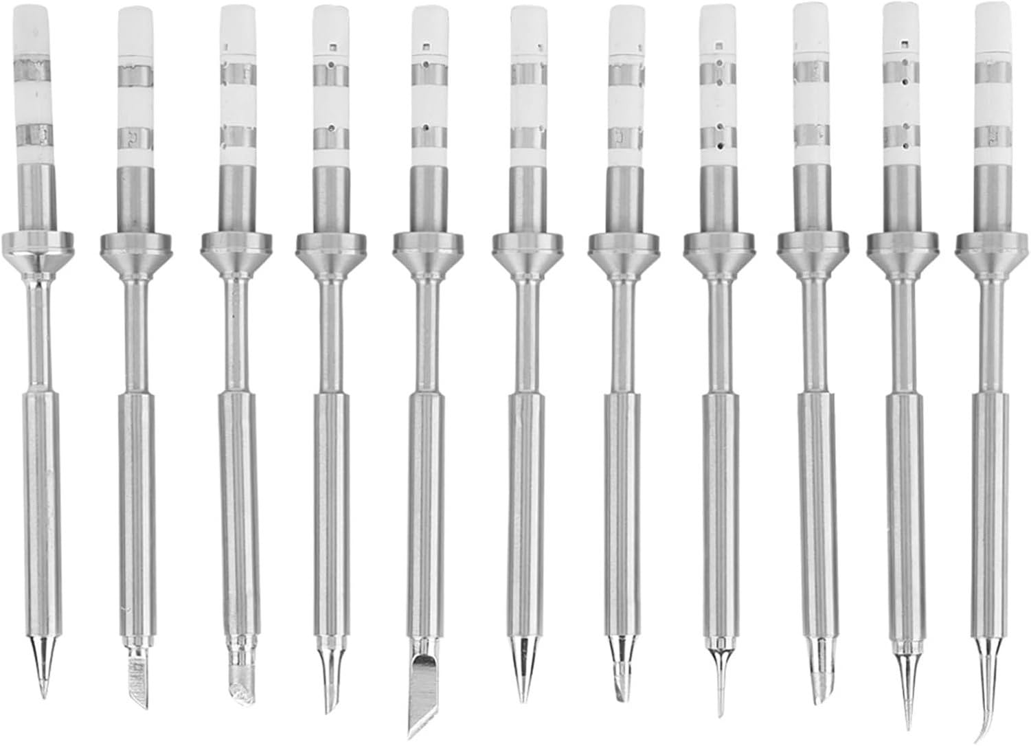 Lötkolbenspitzen aus Edelstahl, Schnellheizung Ersatzspitzen Set für effiziente Lötaufgaben, 11-teilig Kompatibilität, TS100 Lötkolben Spitze 11-teiliges Set, TS100 Lötkolben Spitze 11-teiliges Set
