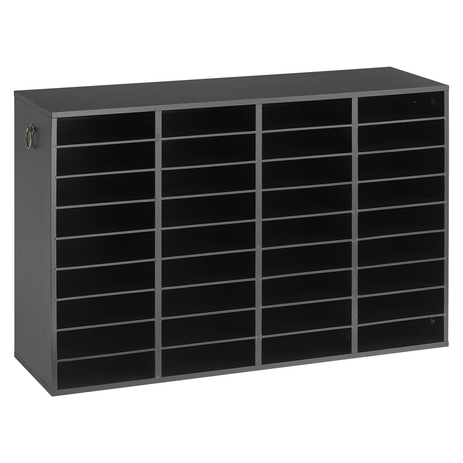 Photo 1 of VEVOR Wood Literature Organizer 36 Compartments Office Mailboxes Black | Countertop Literature Sorter for Files Documents Papers, with Adjustable Shelves, for Office, Home, Classroom Organization