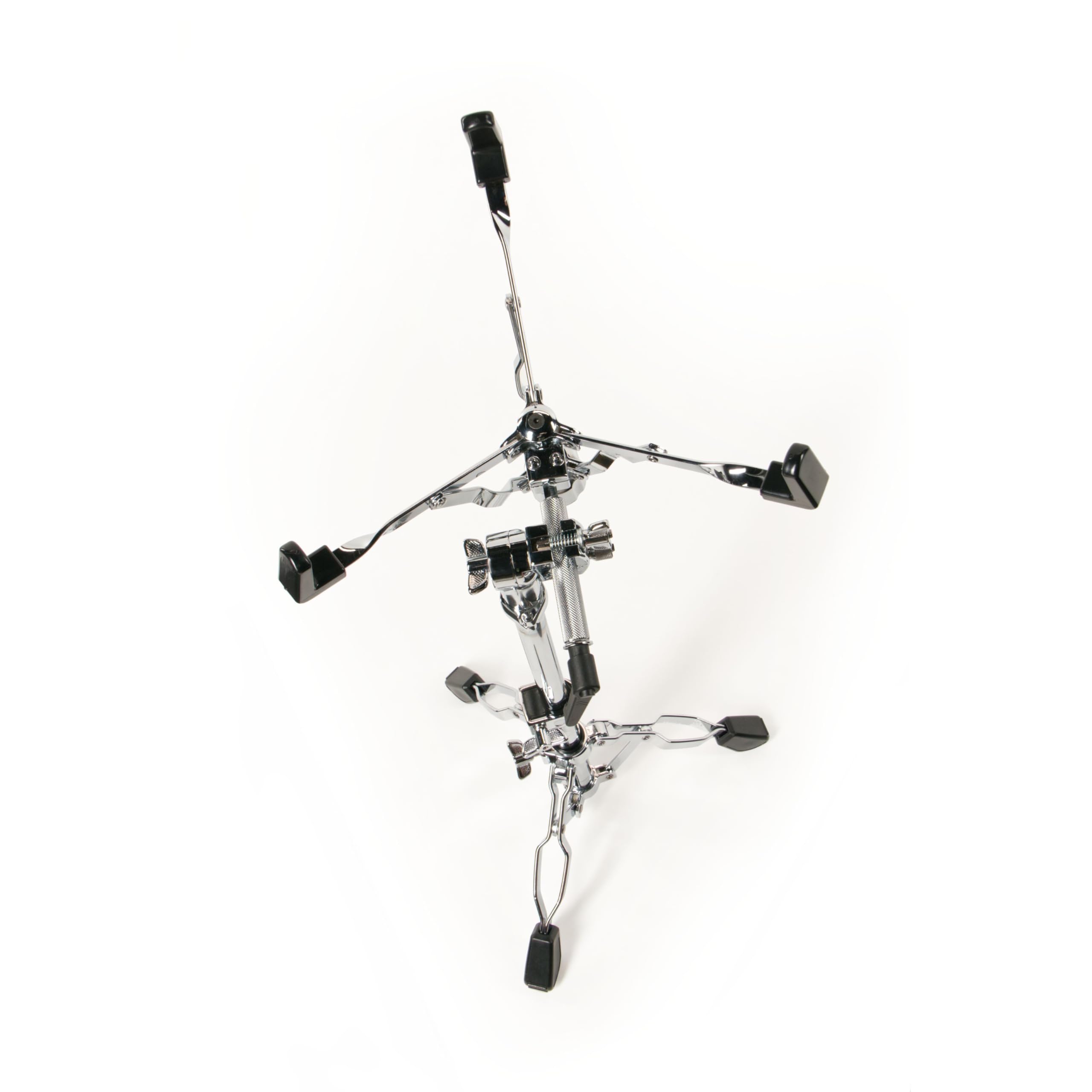 Fame SDS9003 Snare-Ständer, Doppelstrebig, Verchromt, Höhenverstellbar 40-57cm, Flexibles Kugelgelenk, Faltbares Design, Gummierte Haken