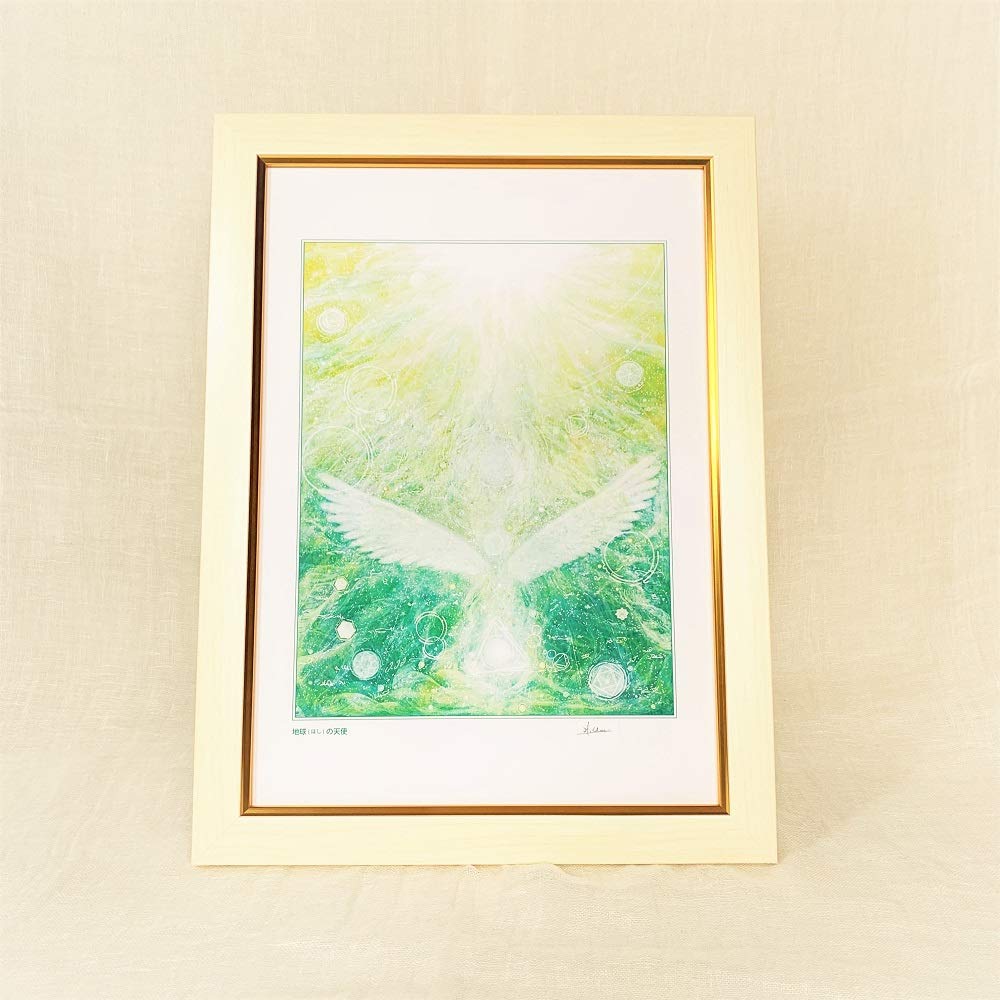 MARIKO London 天使 五重塔 水彩画額縁付　幸運・開運絵画 MARIKO London 天使 五重塔 水彩画額縁付 幸運・開運絵画 MARIKO