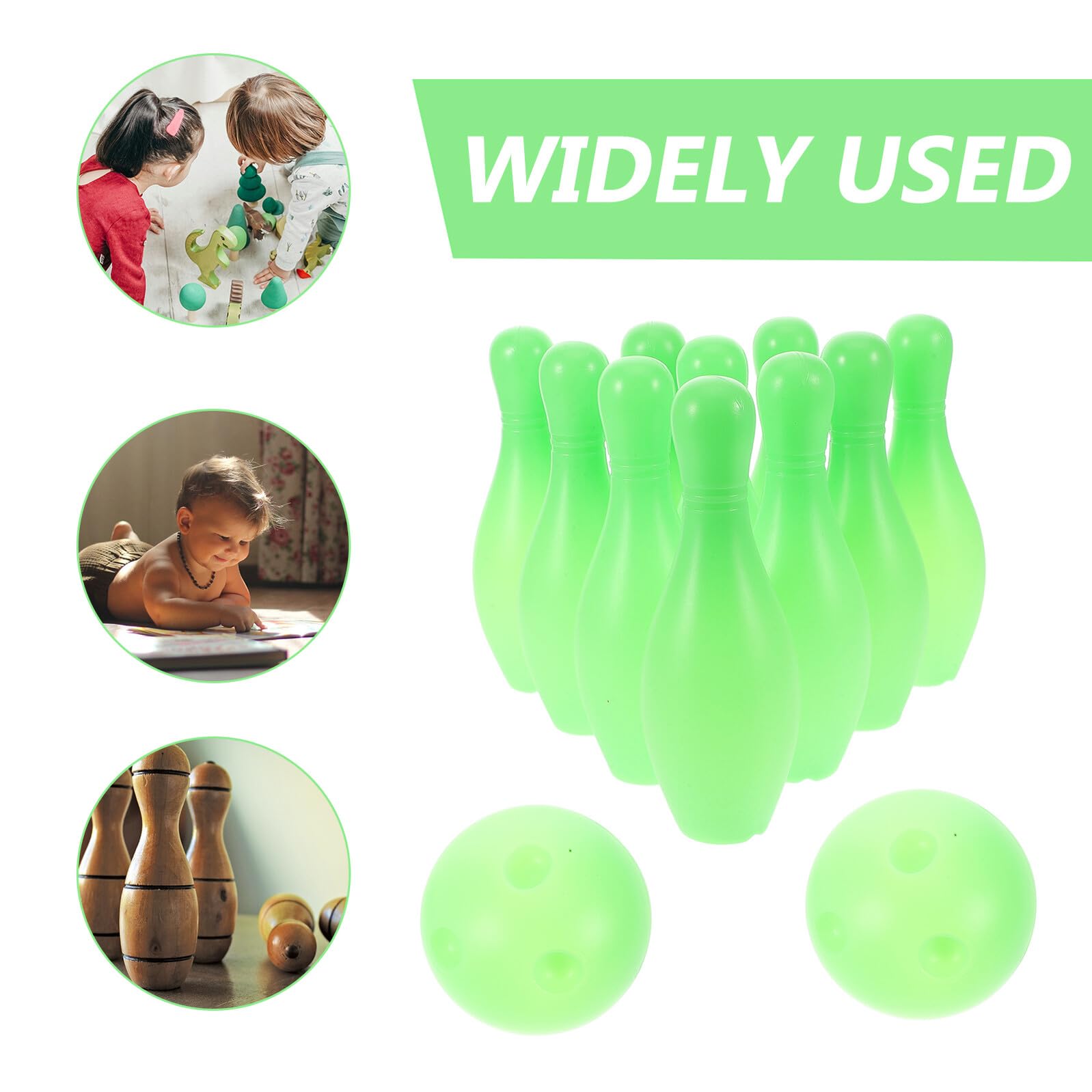 TOYANDONA Juguetes de Bolos para Juego de Bolos Miniatura de Plástico y Bolas para Actividades de Interior y Fiestas Mini Juego de Ligero