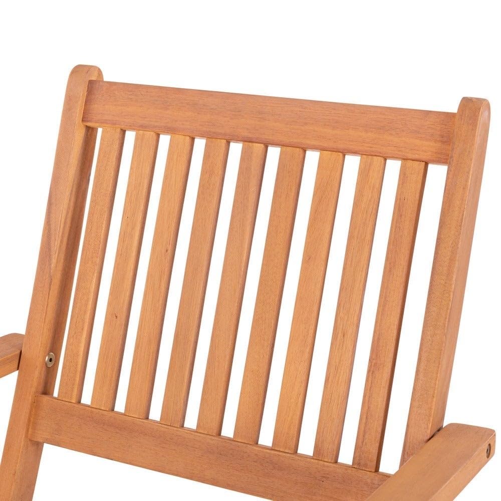 LOLAhome Pack de 2 Sillas de jardín Resistentes y Plegables, con reposabrazos | De Madera natual sostenible de Acacia con FSC | para Exterior, jardín, terraza, balcón o Piscina | Kate