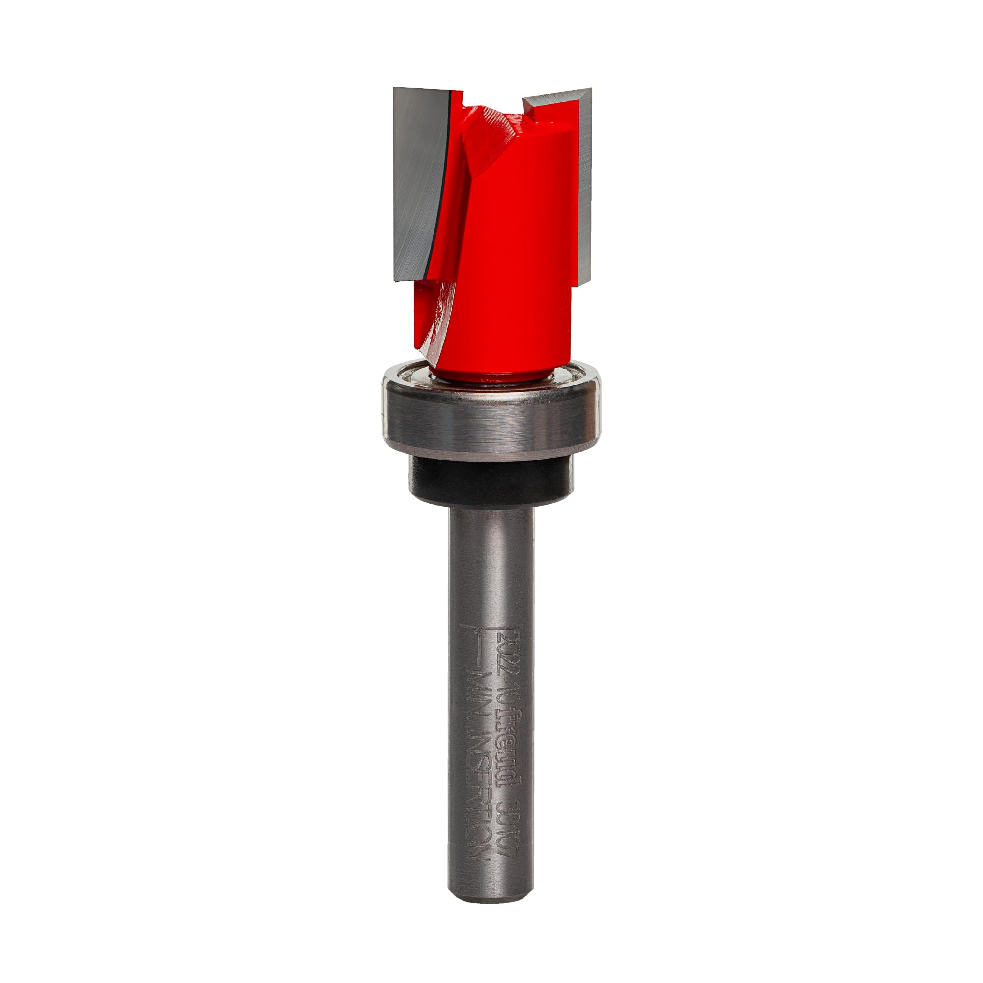 Freud 50-107: 9/16" (dia.) Top Bearing Flush Trim Bit with 1/4" shank, 9/16" carbide height, Red