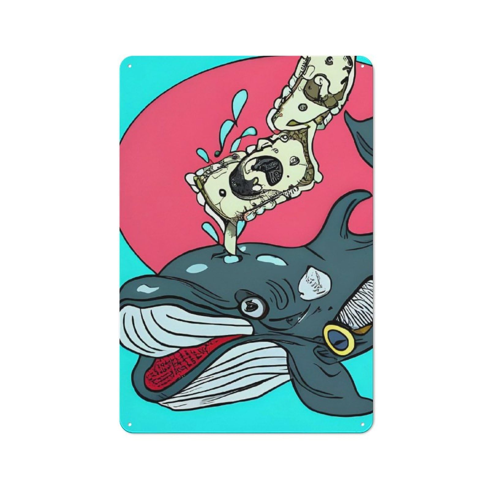 Junmoney Cash Whale Vintage Tin Sign 30X20cm Featuring For Workshop Wall, Gift For Metal Sign Collectors During The Christmas Season