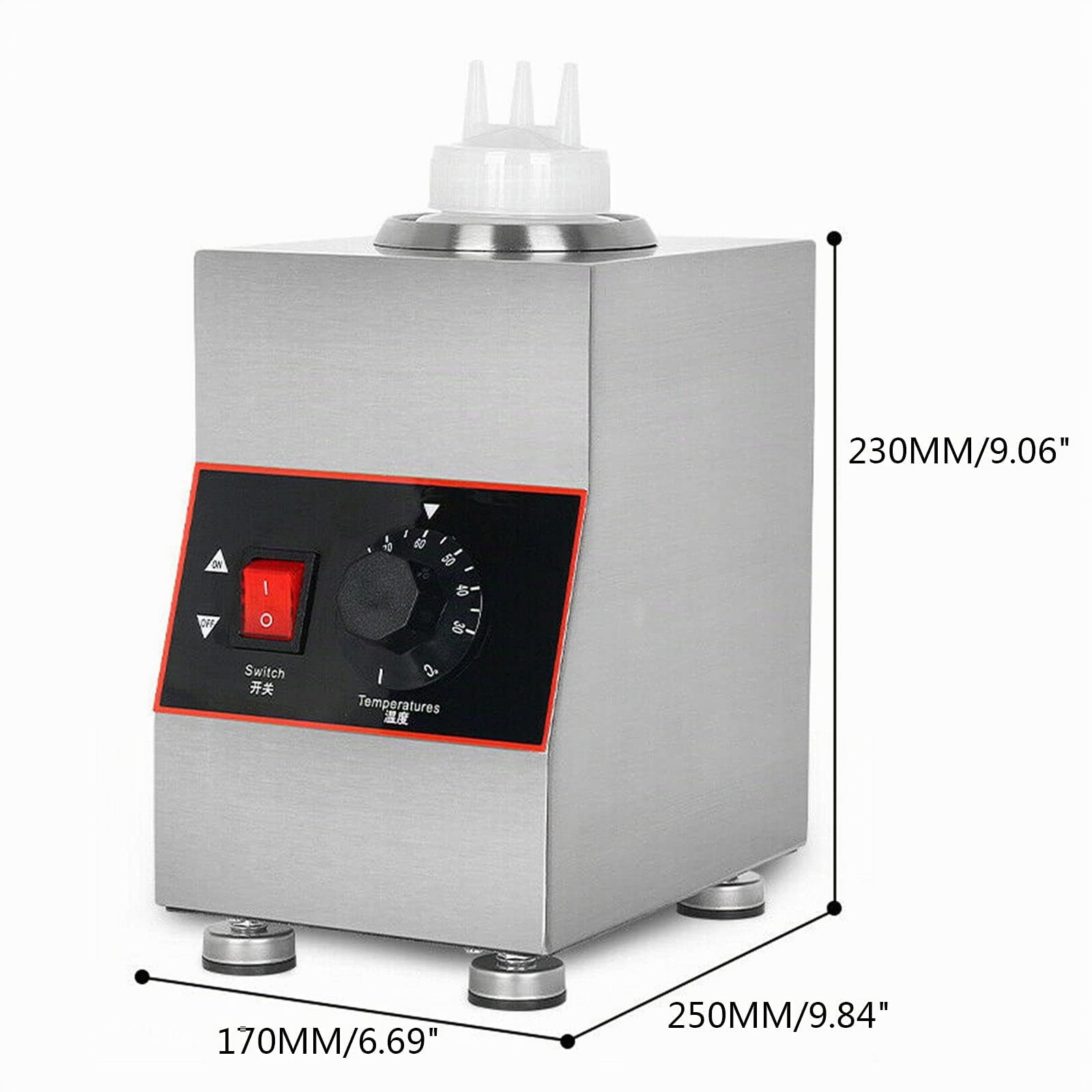 Edelstahl Elektrischer SchokoladenwäRmer SaucenwäRmer 1 Flaschen SoßEnwäRmer Flasche Saucen Warmhalten Schokoladen Saucenspender SoßEn Spender Schokoladenspender Senf Ketchup Pump SoßEnspender